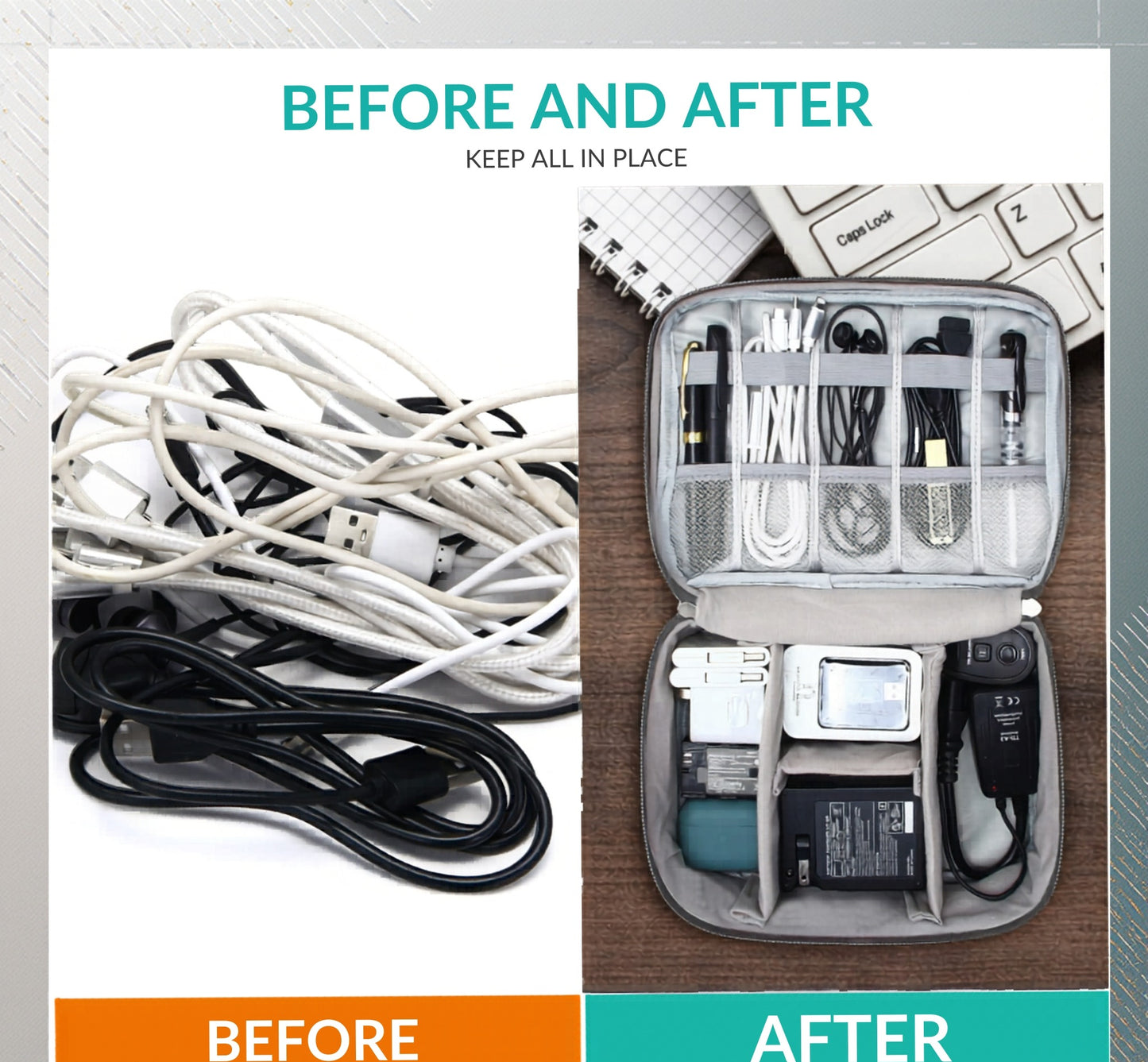 Compact Tech Organizer – Stop the Cable Chaos. Forever.